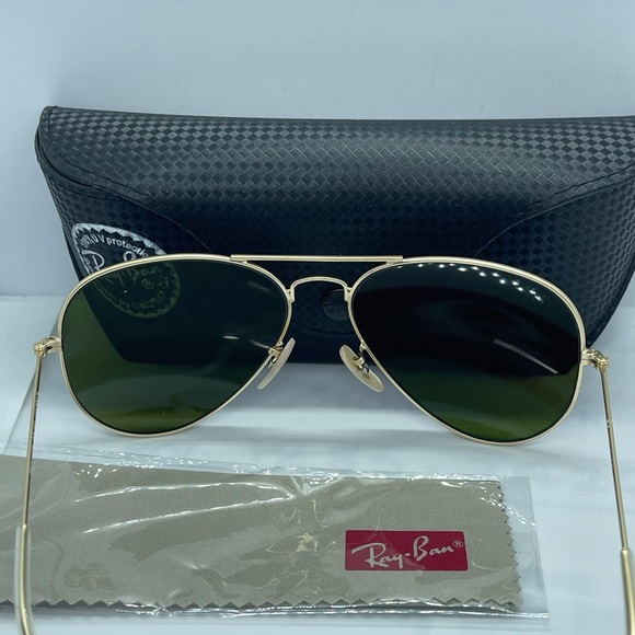 New Ray ban Aviator Gold with Polarized Flash Blue Mirror 58 - Picture 4 of 8